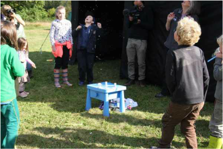 Astonished looks on everyone's faces as the popping rockets pop! Part of the Rocket Lab activity from the Freelance Ranger